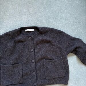 Zara Gray Wool Cardigan